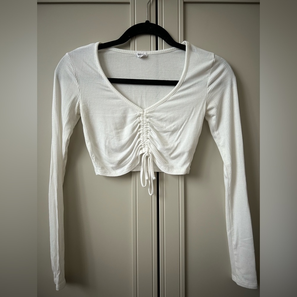 garage, long sleeve white, size xs